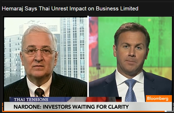 Mr. David Nardone's interview with Bloomberg TV Hemaraj Says Thai Unrest Impact on Business Limited