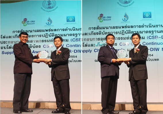 Hemaraj’s Saraburi and Rayong Industrial Land Receive CSR-DIW Continuous Awards 2011