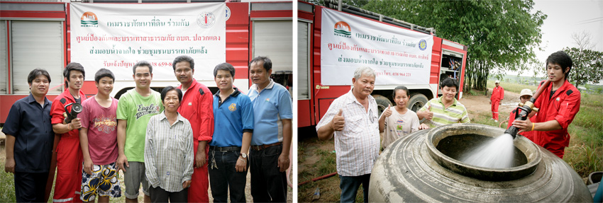 Hemaraj donates water to Tasith and Pluakdaeng