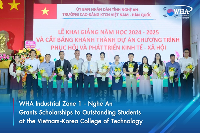 WHA Industrial Zone 1 - Nghe An Grants Scholarships to Outstanding Students at the Vietnam-Korea College of Technology