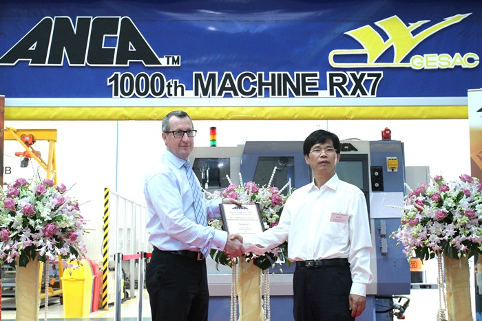 ANCA Celebrates 1000th Installation of Machine RX7 at Hemaraj’s Industrial Estate