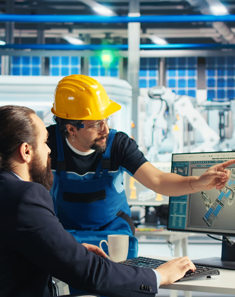 solar-panels-plant-supervisor-with-paraplegia-wheelchair-talks-with-employee